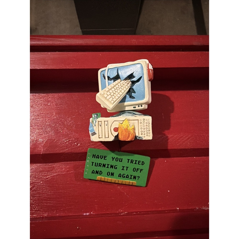 Vintage Artist Made IT Office Humor Computer Crashing Ornament 2012